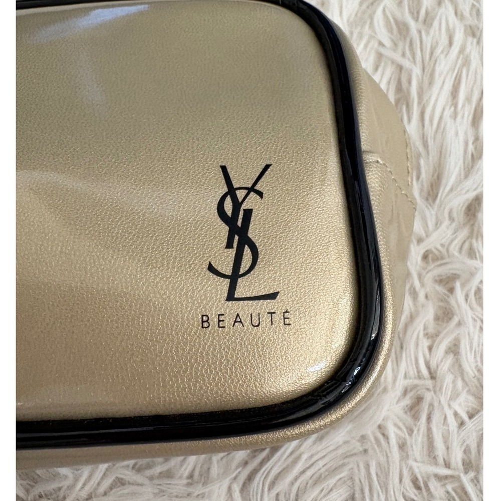 YSL Beaute Makeup‎ Bag Cosmetic Pouch Gold Travel Accessory - Picture 6 of 7